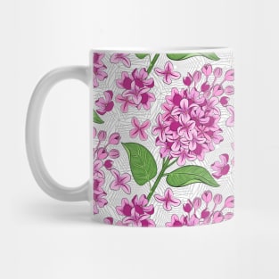 Pink Lilac Flowers Pattern Mug